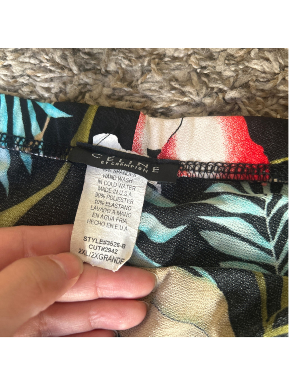 Women's Celine by Champion Tube Top 2X Tropical Floral Print Ruched Tie - Picture 2 of 3